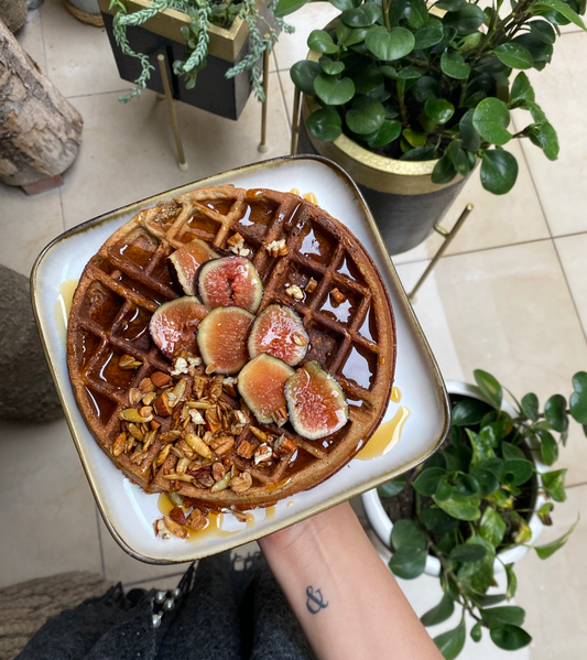 Coffee Banana Waffles