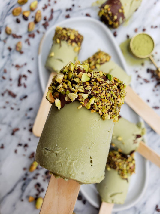 Matcha Chocolate Ice-Pops con Nia Foods